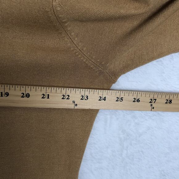 NWT SOFT SURROUNDINGS Beaded Sweater Plus Sz 2X Camel Tan L/S Knit Burnout Rayon - Picture 9 of 11